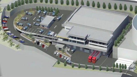 O desenho do que vai ser o novo centro de produção de banana da GESBA, em São Martinho.