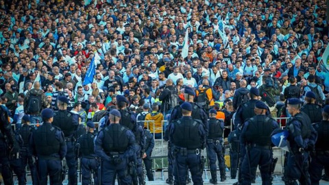 Manifestação das forças de segurança, organizada pela ASPP/PSP e a APG/GNR com o objetivo de deixar claro ao governo que exigem resolução rápida e medidas concretas para os problemas existentes. Foto Leonardo Negrão / Global Imagens