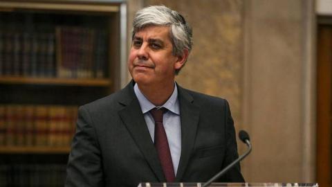 Mário Centeno é o presidente do Eurogrupo. Foto Photo by CARLOS COSTA / AFP