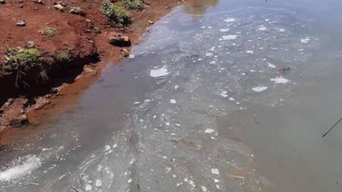 “Crime ambiental no Lugar de Baixo. Restos de tintas atirados para a Lagoa”- C.M.