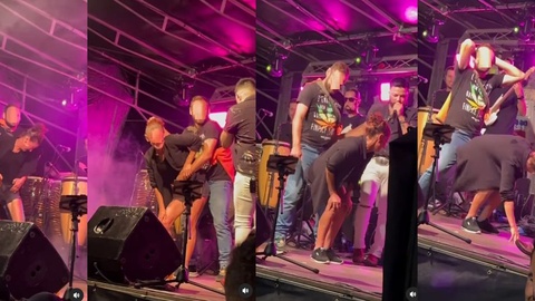 O DIÁRIO distorceu as caras do casal que protagonizou a cena.