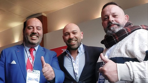 Da direita para a
esquerda: Pedro Pinto, secretario-geral do partido Chega; João Sousa, mandatário
da candidatura na Madeira e Martinho Gouveia, cabeça de lista pela Madeira.