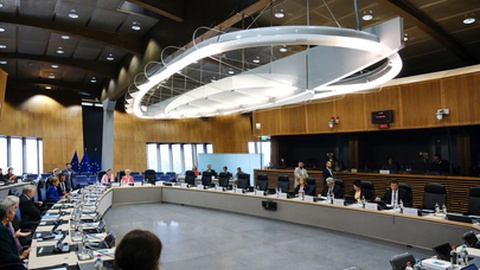 A sala de reuniões semanais da Comissão Europeia.&nbsp; &nbsp;Foto&nbsp;Alexandros Michailidis / Shutterstock.com