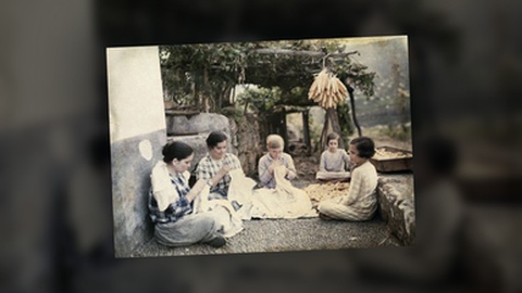 Grupo de bordadeiras, 1934, autocromo de Wilhem Tobien / National Geographic