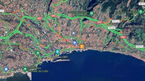 Situação do trânsito pelas 8h00. Foto Google Maps