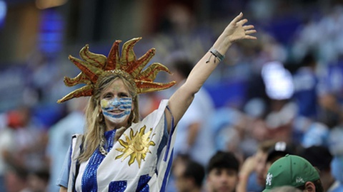 Adepto do Uruguai antes do jogo do Mundial 2026 frente à Arábia Saudita.