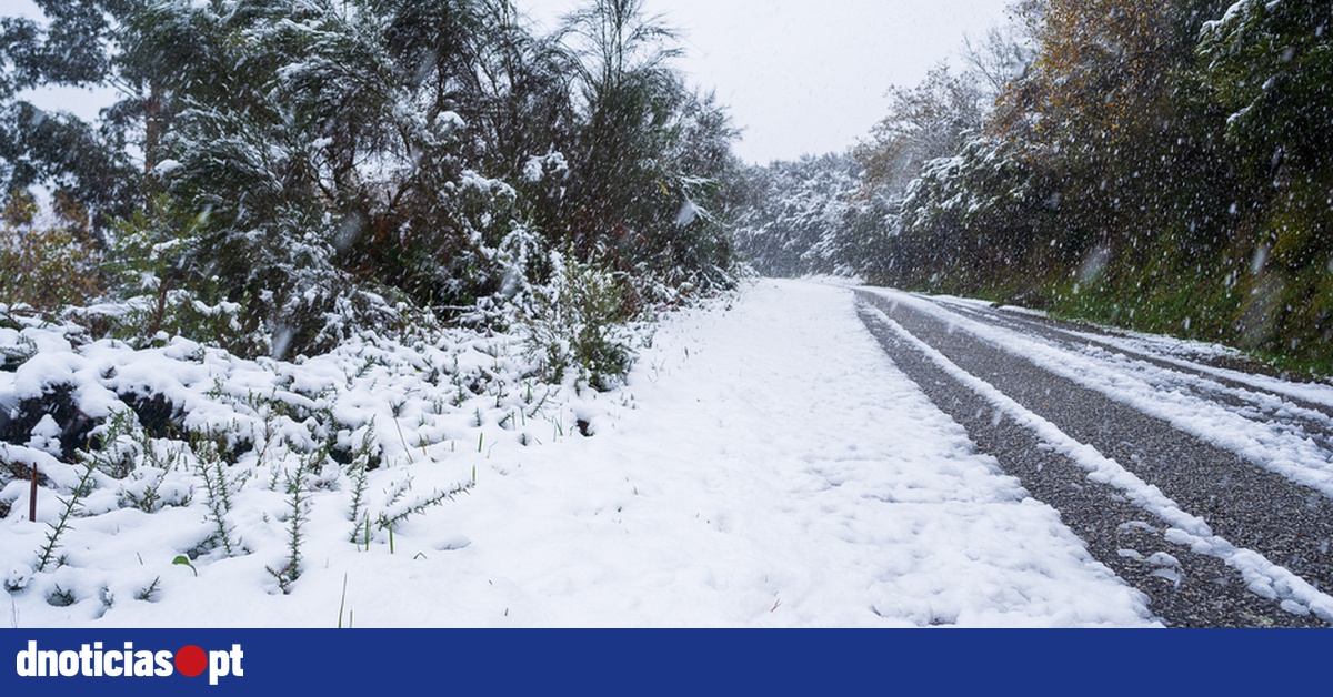 Estradas na Serra da Estrela fechadas devido à neve