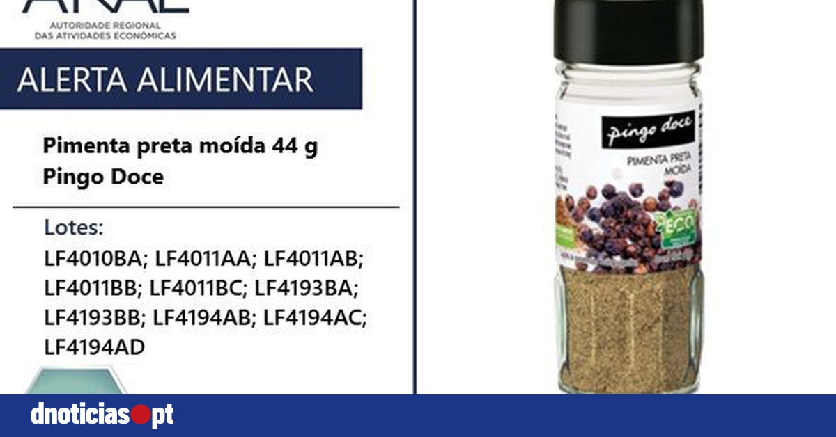 "ARADE emite Alerta Urgente sobre ‘Pimenta Preta’ do Pingo Doce: Descubra o Que Está a Perigo!" #ÚltimasNotícias #Portugal