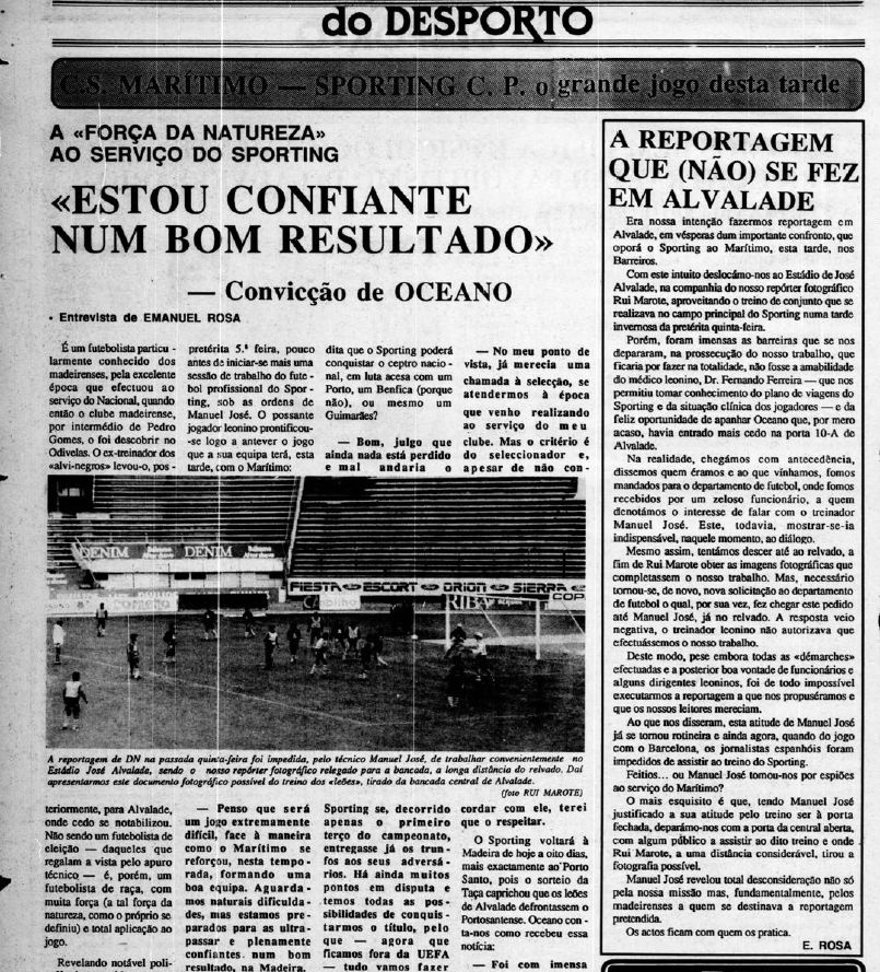Recorte do DIÁRIO de 16 de Novembro de 1986